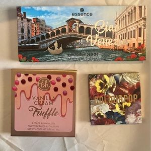 Blush and eyeshadow Colourpop Dark Blooms Essence Venice bh Truffle palette